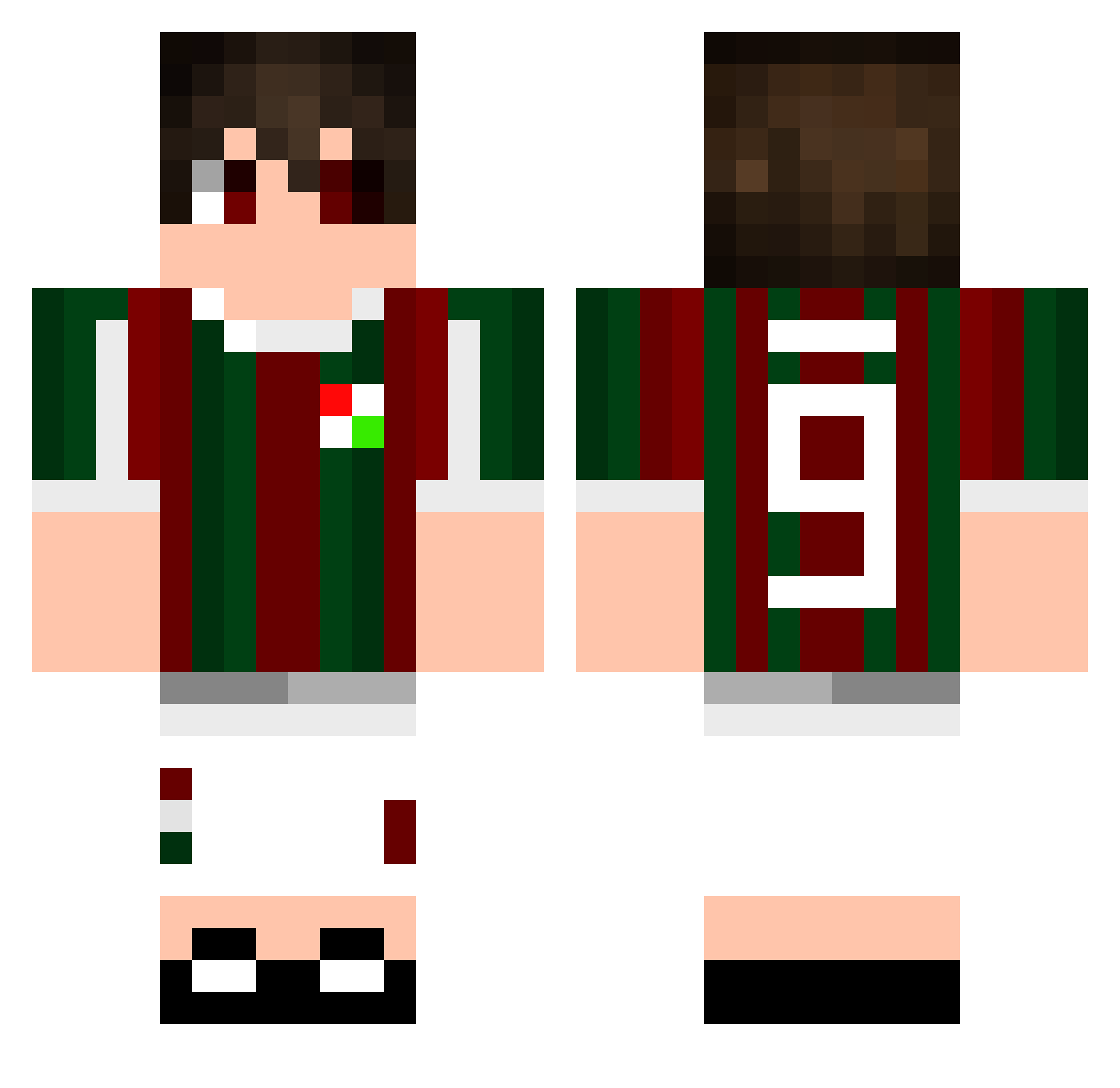 kaiozinds Minecraft skin, front and back view
