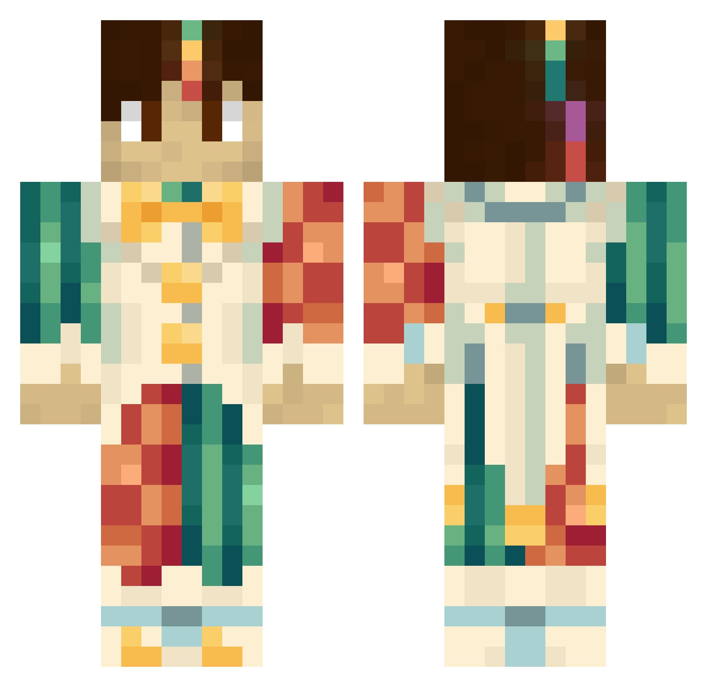 Smallishbeans Minecraft skin, front and back view