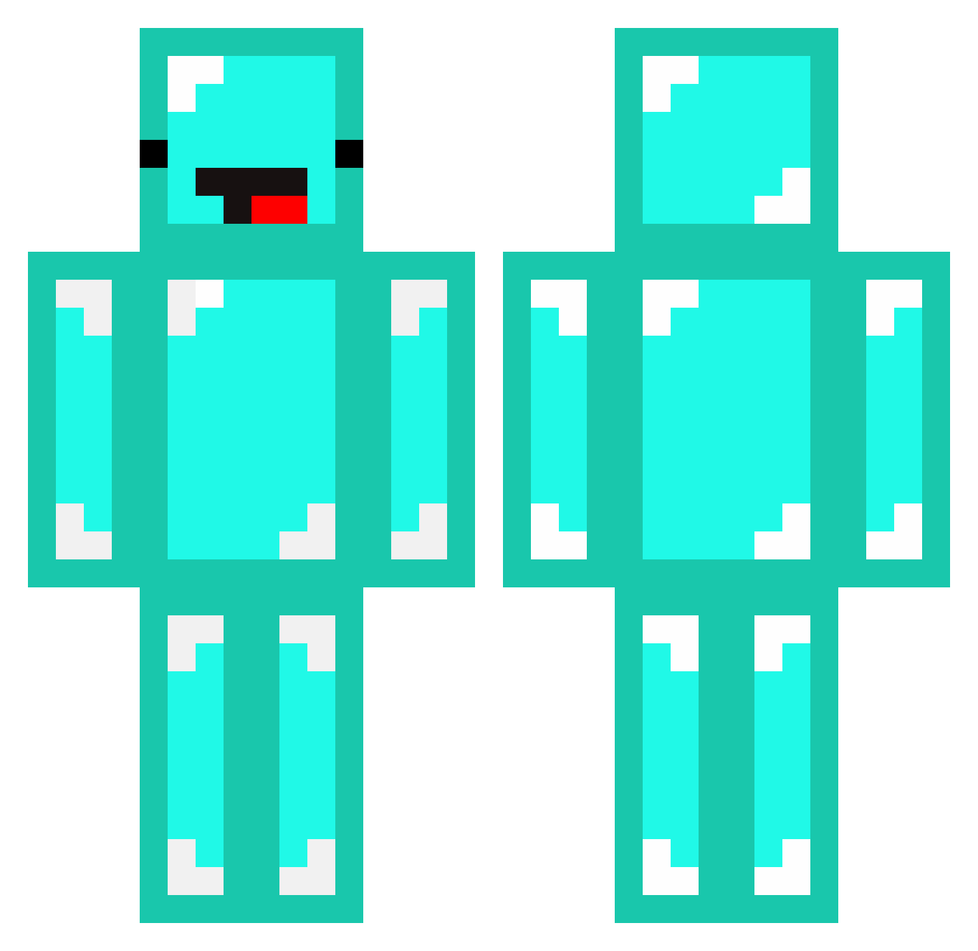Hahy Minecraft skin, front and back view