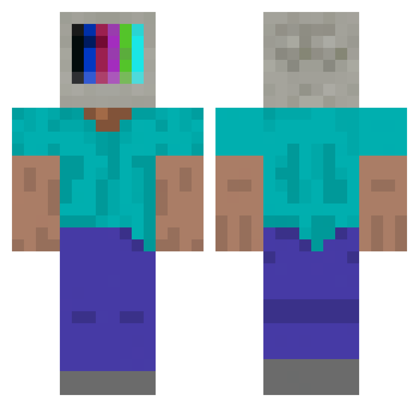 PingviiniPoju Minecraft skin, front and back view