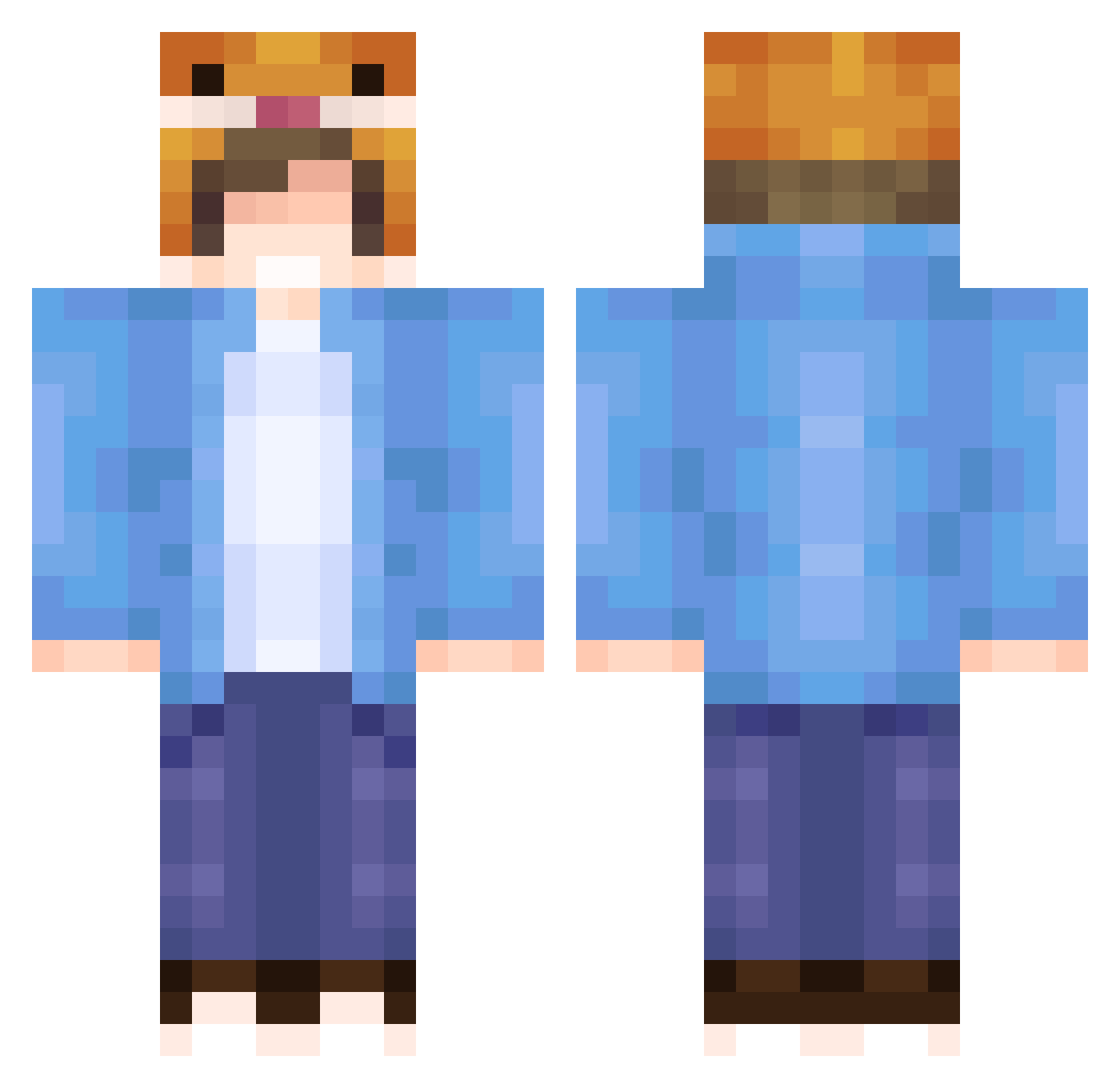 Dutch Minecraft skin, front and back view