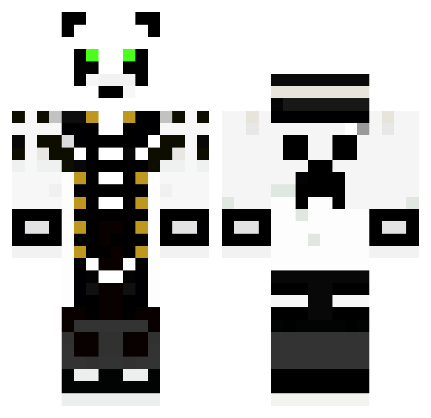ZX_DJXG Minecraft skin, front and back view