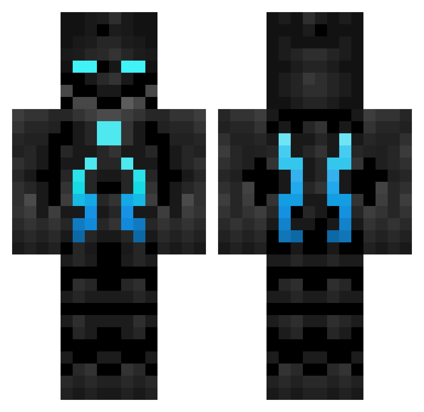 xKeoto Minecraft skin, front and back view