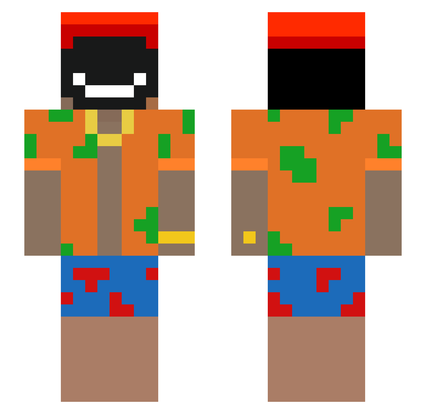 bubq19 Minecraft skin, front and back view