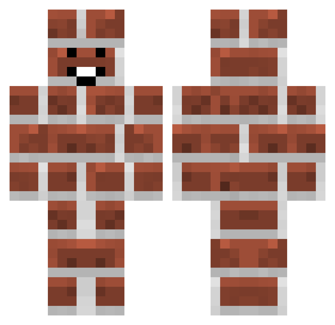hallman Minecraft skin, front and back view
