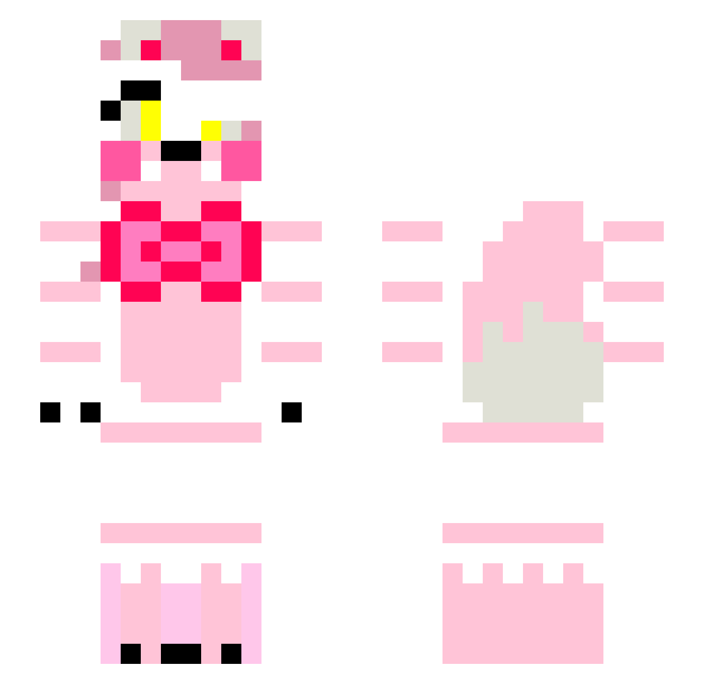 LittleDot1 Minecraft skin, front and back view