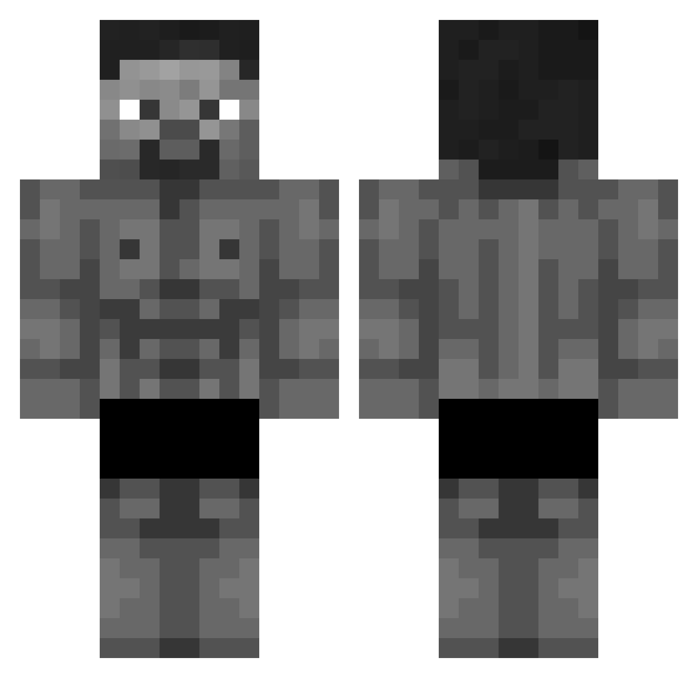 Nyuwyeiei Minecraft skin, front and back view
