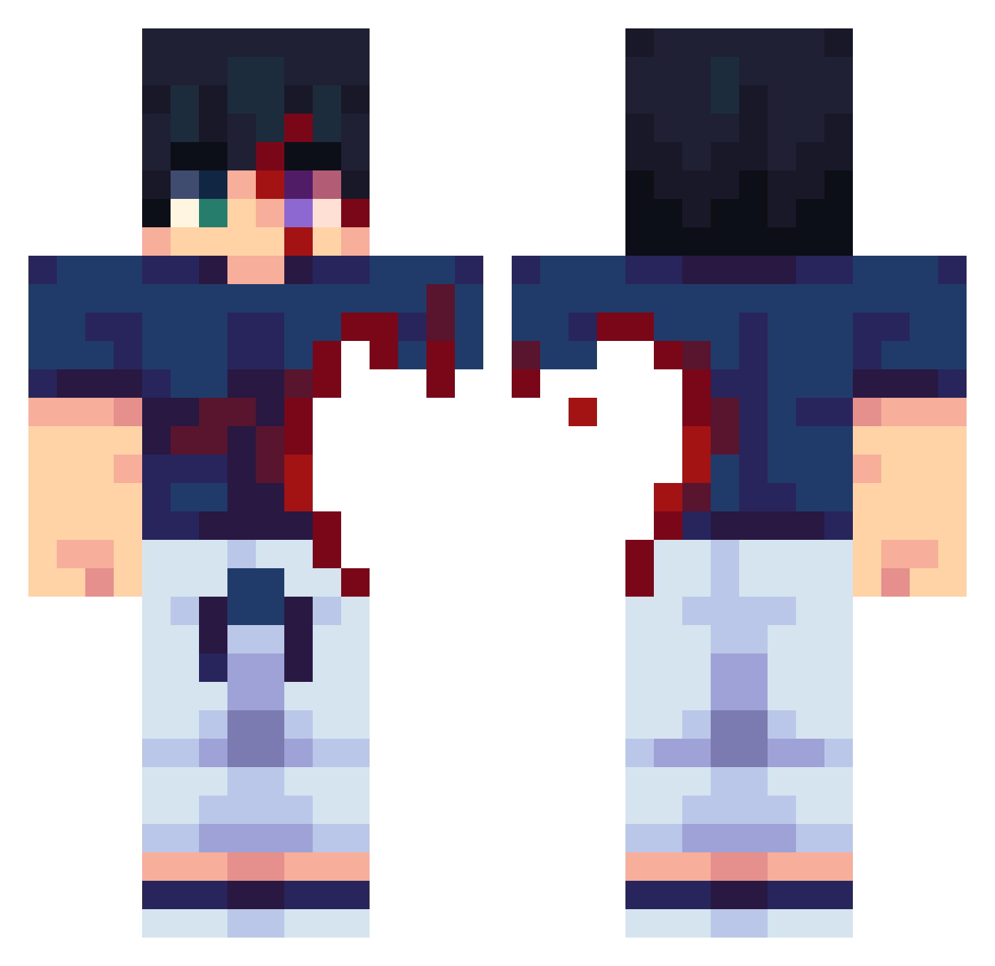 EyesOfTruth1520 Minecraft skin, front and back view