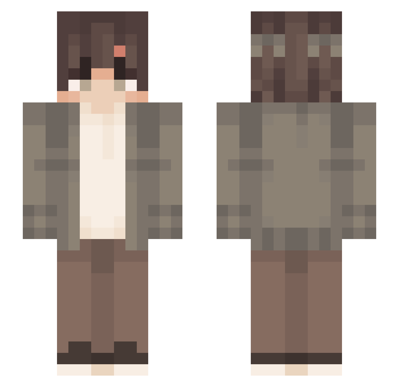 Silentdownpour Minecraft skin, front and back view