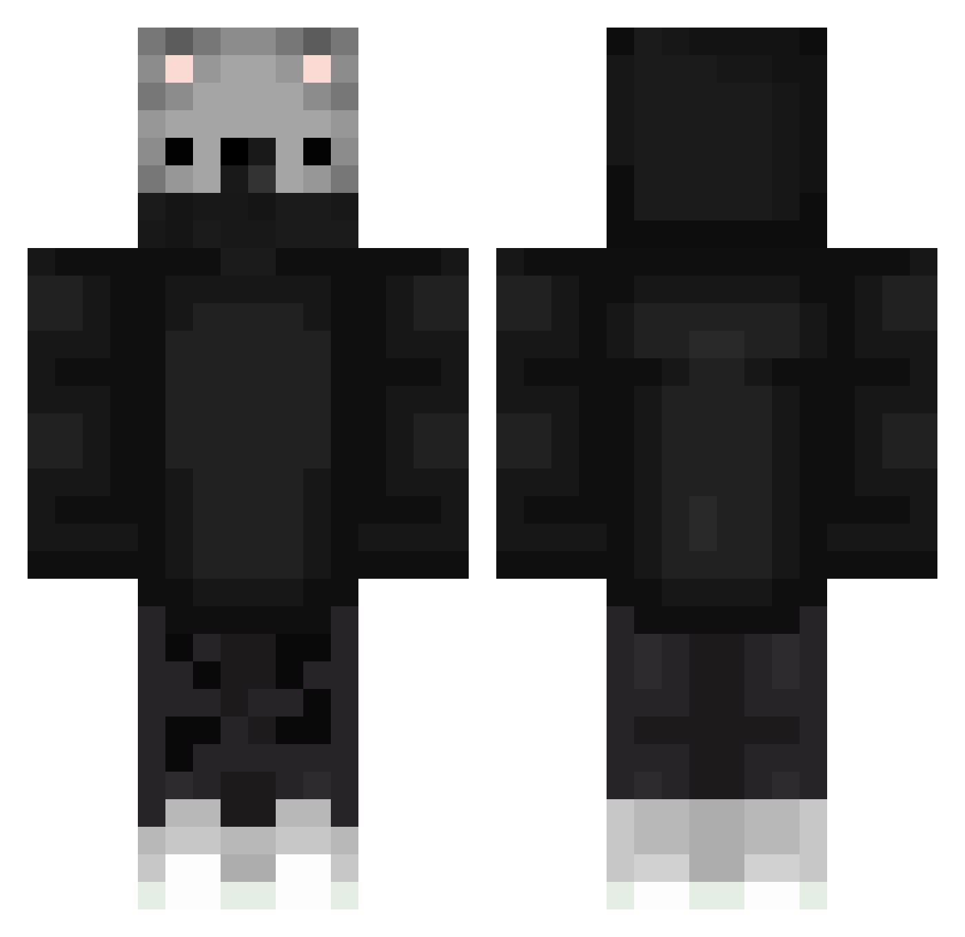 Viase Minecraft skin, front and back view
