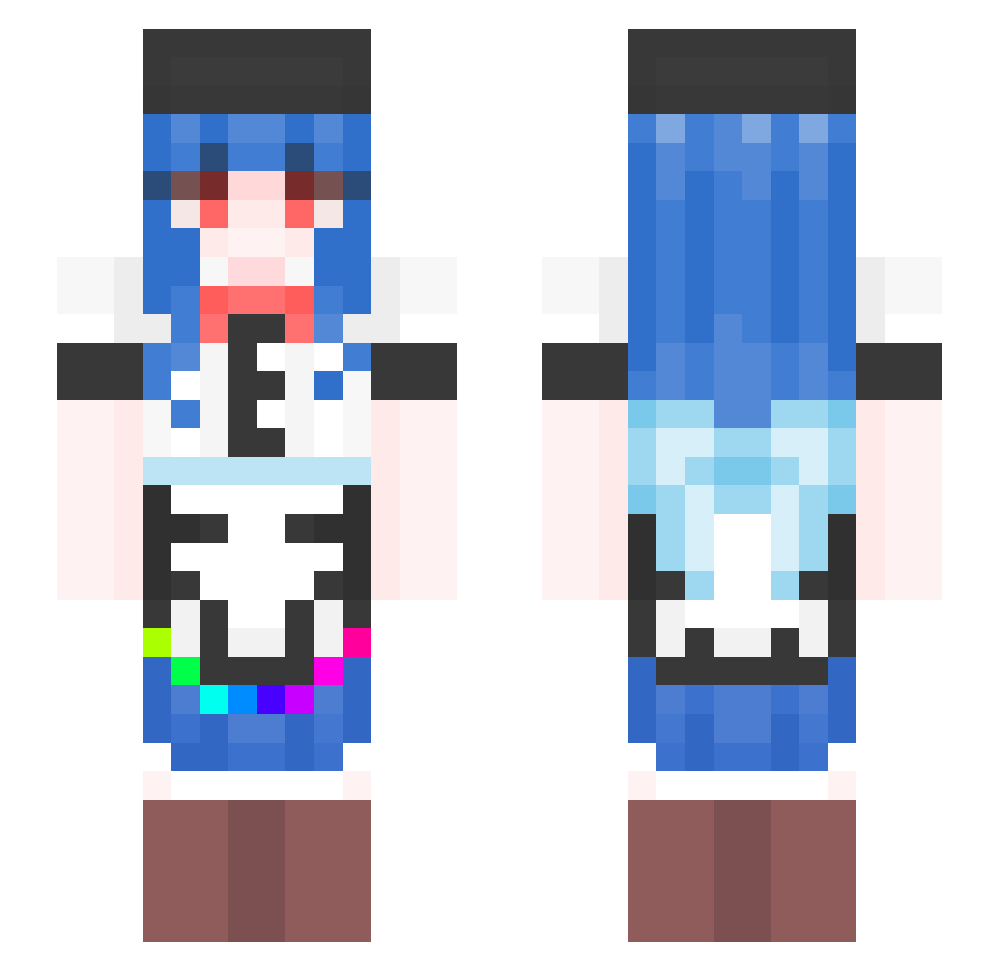 telegraph525 Minecraft skin, front and back view