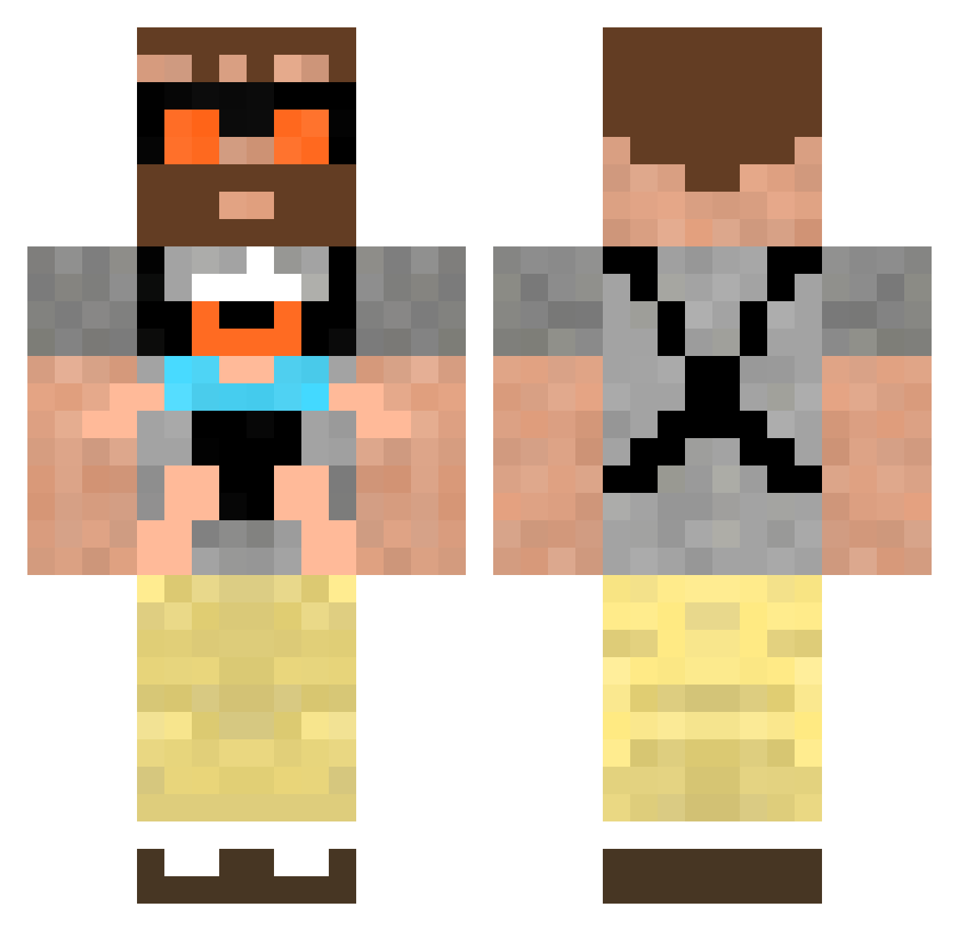 batata_____ Minecraft skin, front and back view