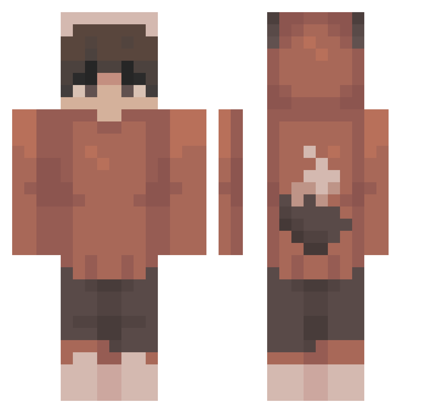 Kubiniek Minecraft skin, front and back view