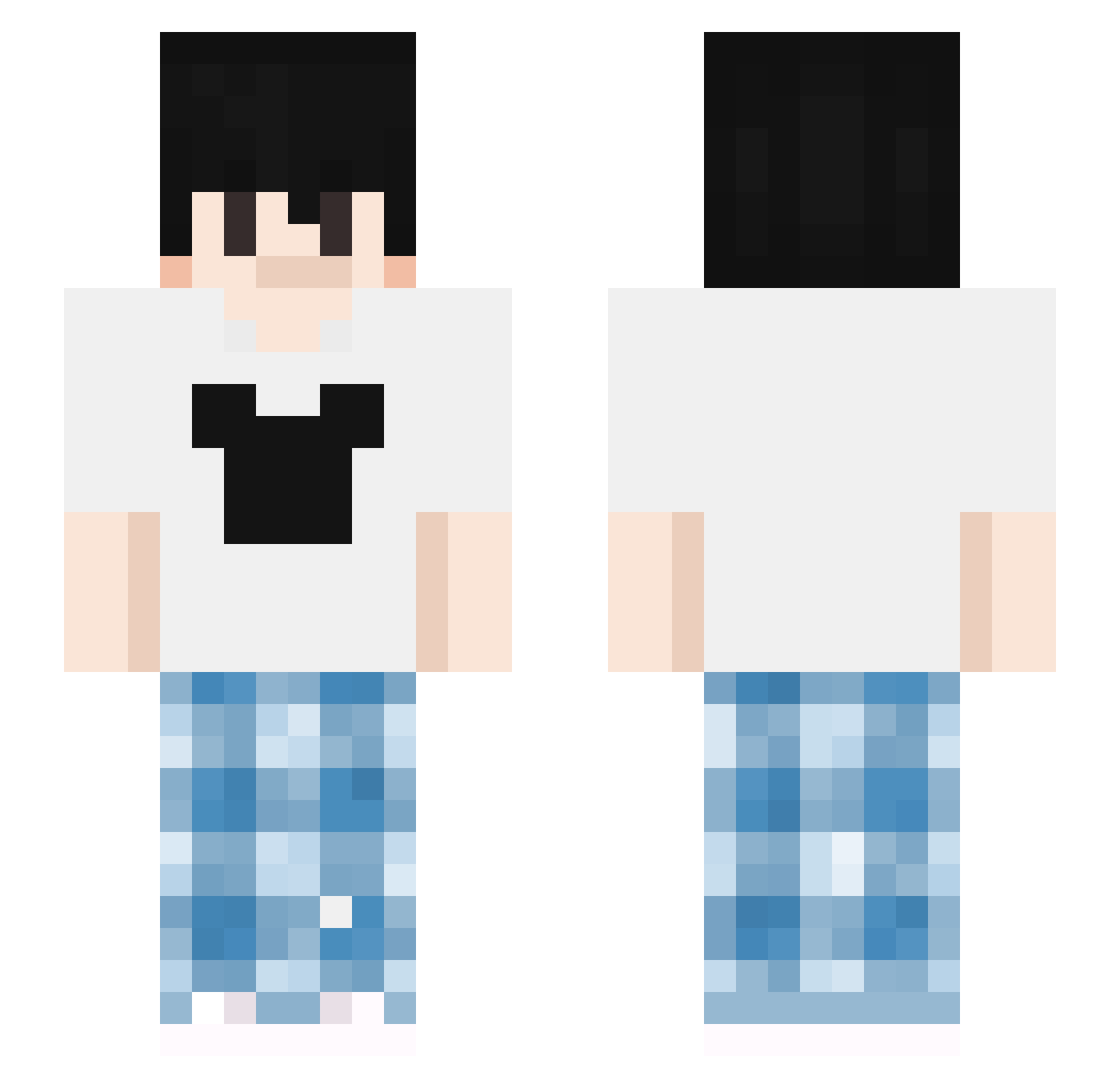 SAYME0W Minecraft skin, front and back view