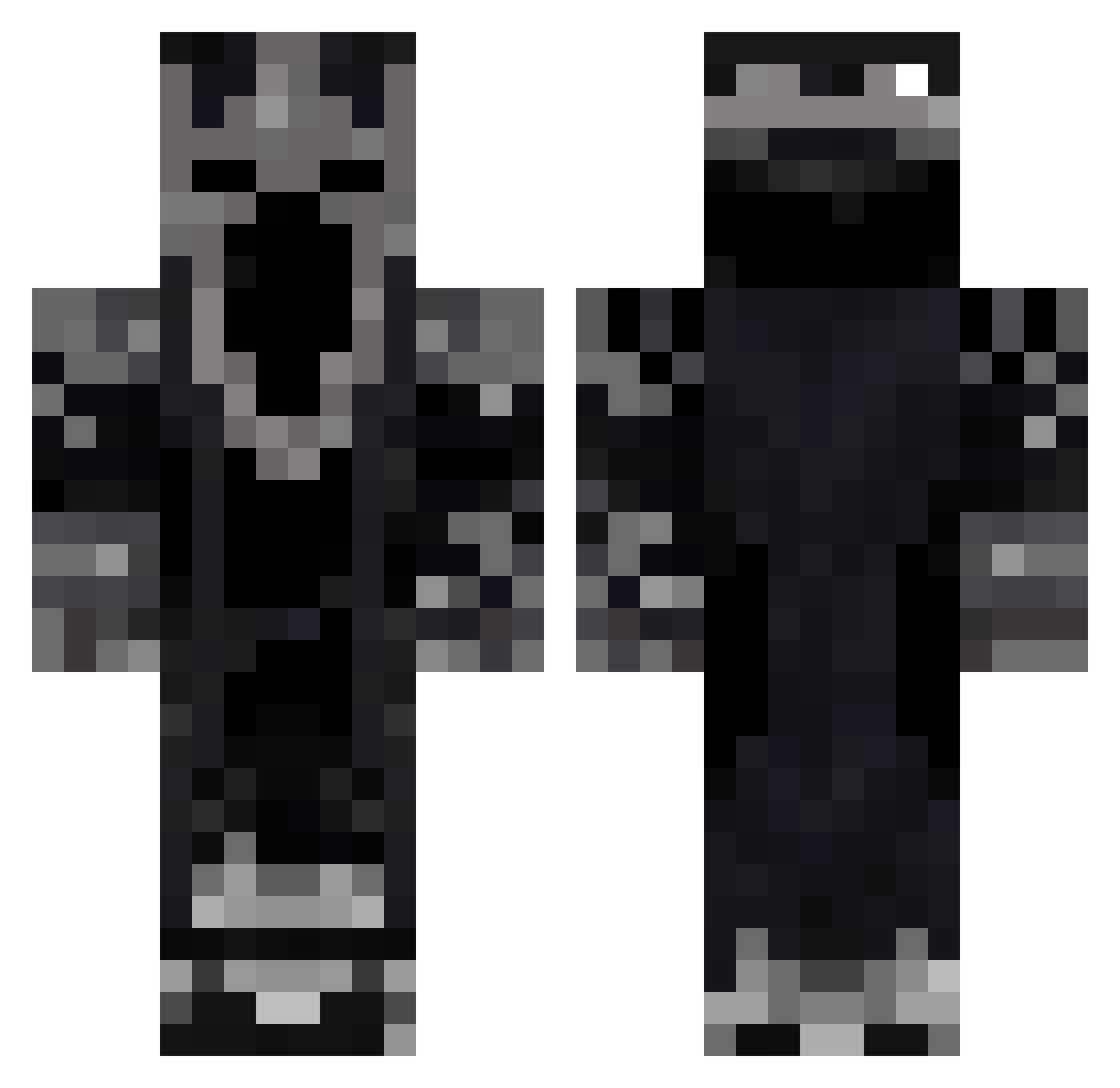 Capscience Minecraft skin, front and back view