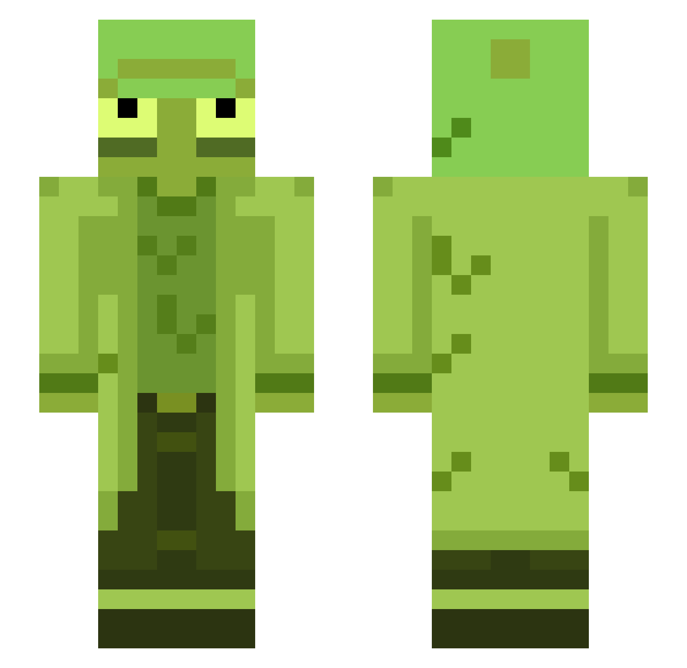 LeadXz Minecraft skin, front and back view