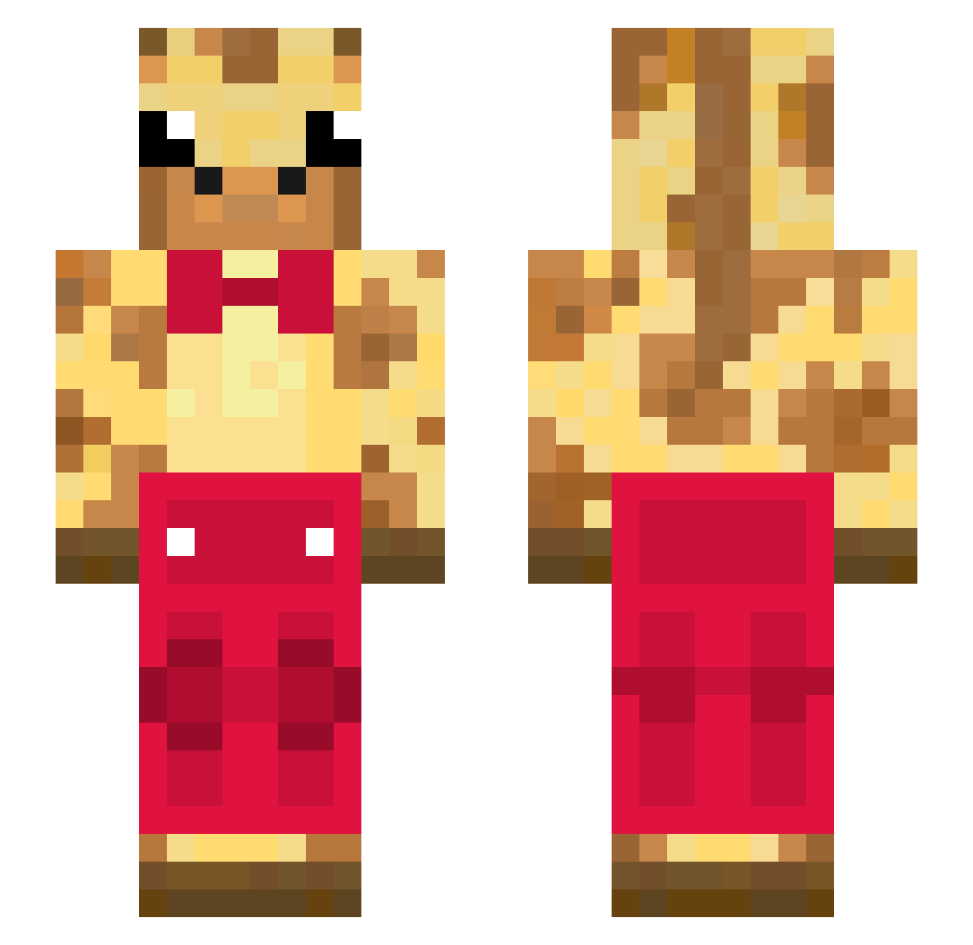 WhoopMonster Minecraft skin, front and back view