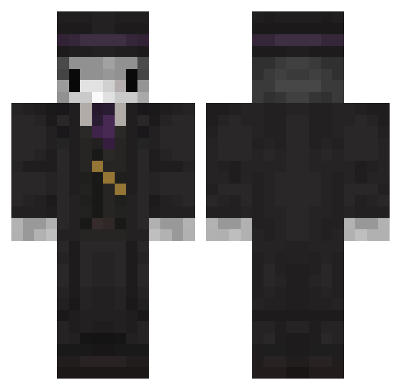 HuitreProfonde Minecraft skin, front and back view