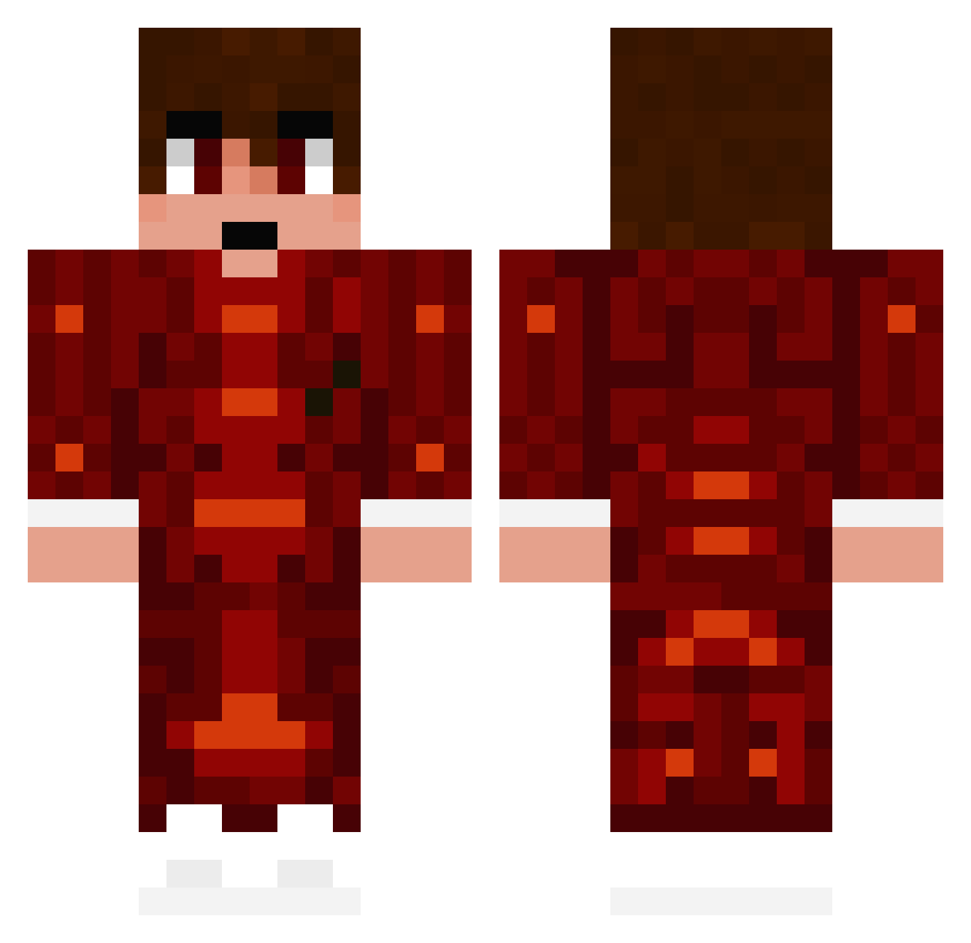 DevousKing Minecraft skin, front and back view