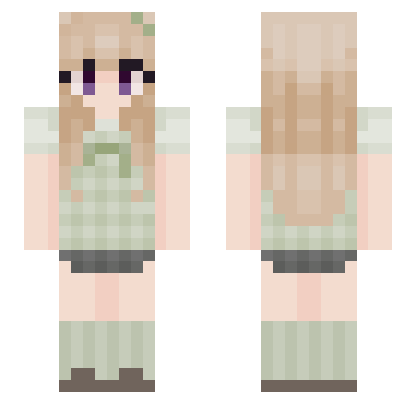 kkayco Minecraft skin, front and back view