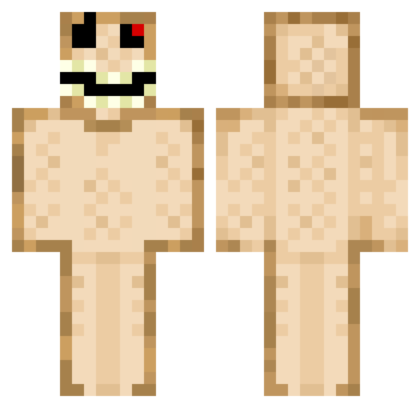 Torpseas Minecraft skin, front and back view