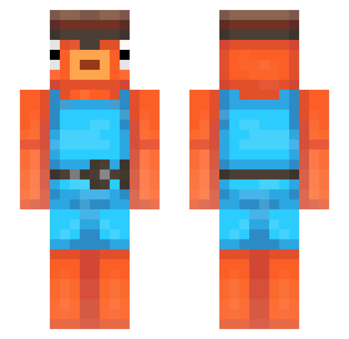 rafaMrTrujillo Minecraft skin, front and back view