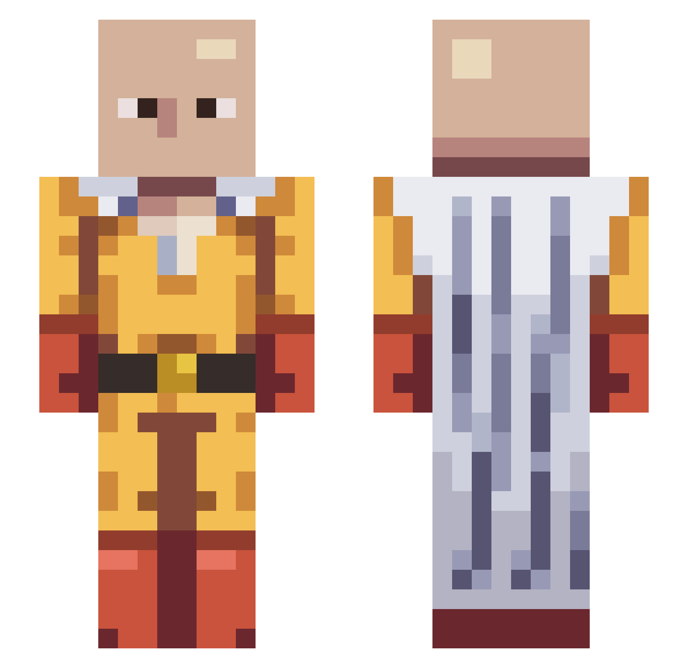 crocofrozen Minecraft skin, front and back view