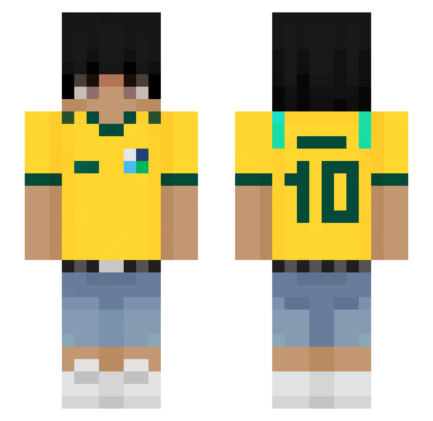 kubusi1010 Minecraft skin, front and back view