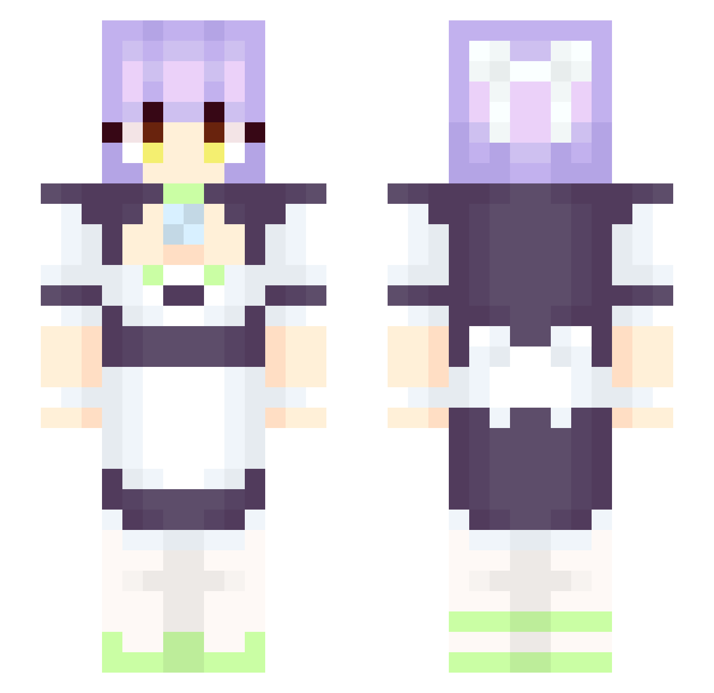 wenclaw Minecraft skin, front and back view