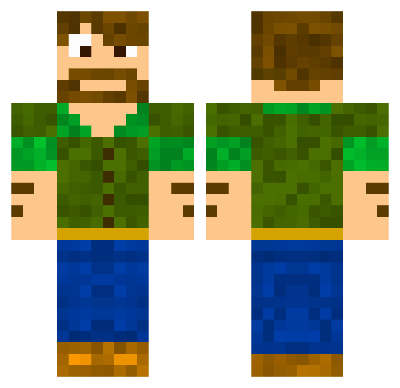 Habits Minecraft skin, front and back view