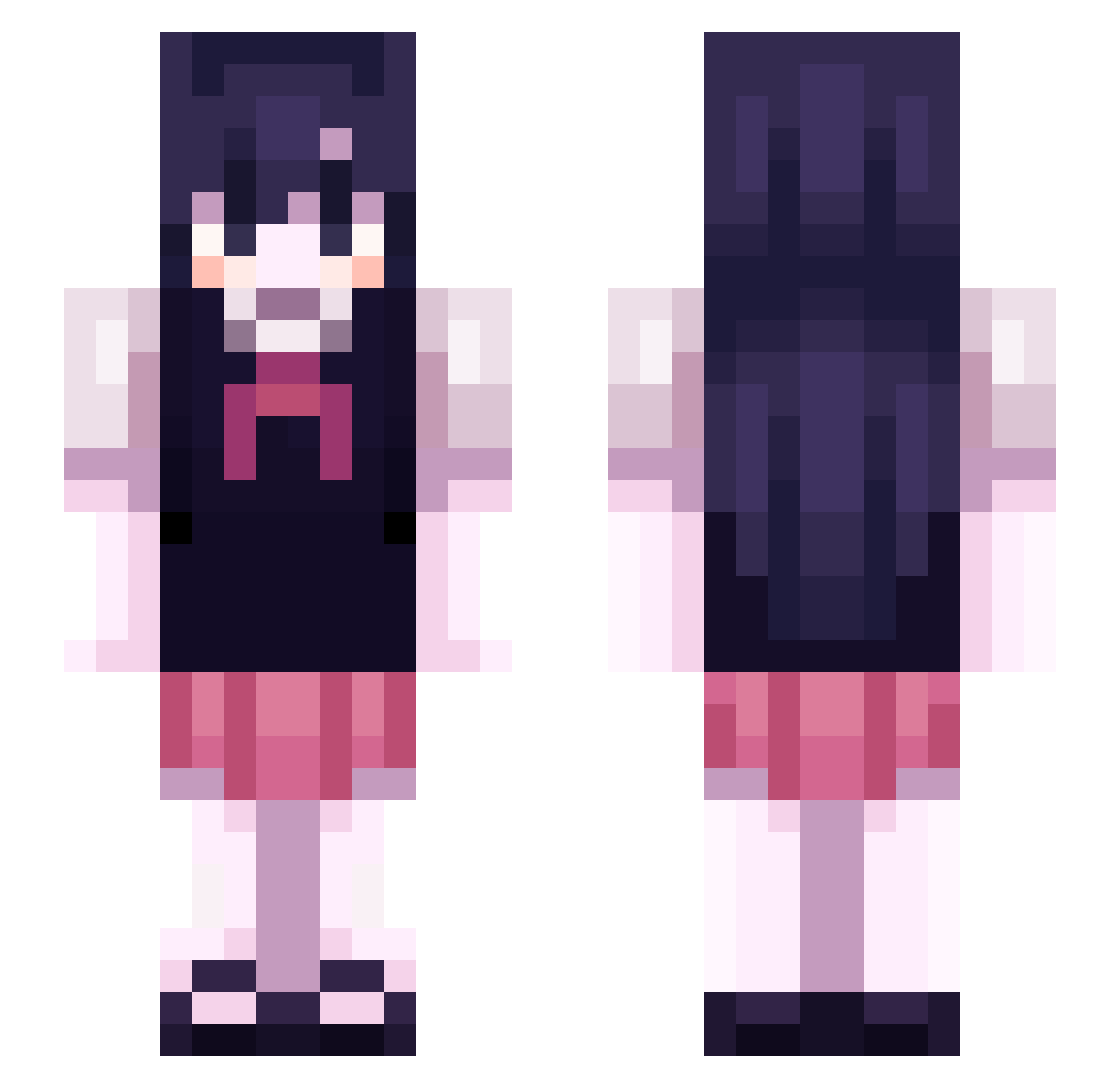 _Beecia_ Minecraft skin, front and back view