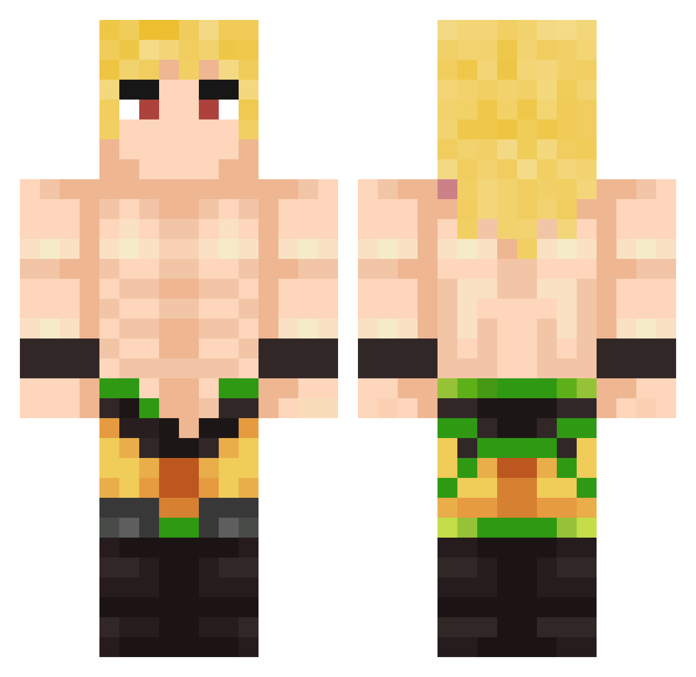 Xiaokun_HaKtKu Minecraft skin, front and back view