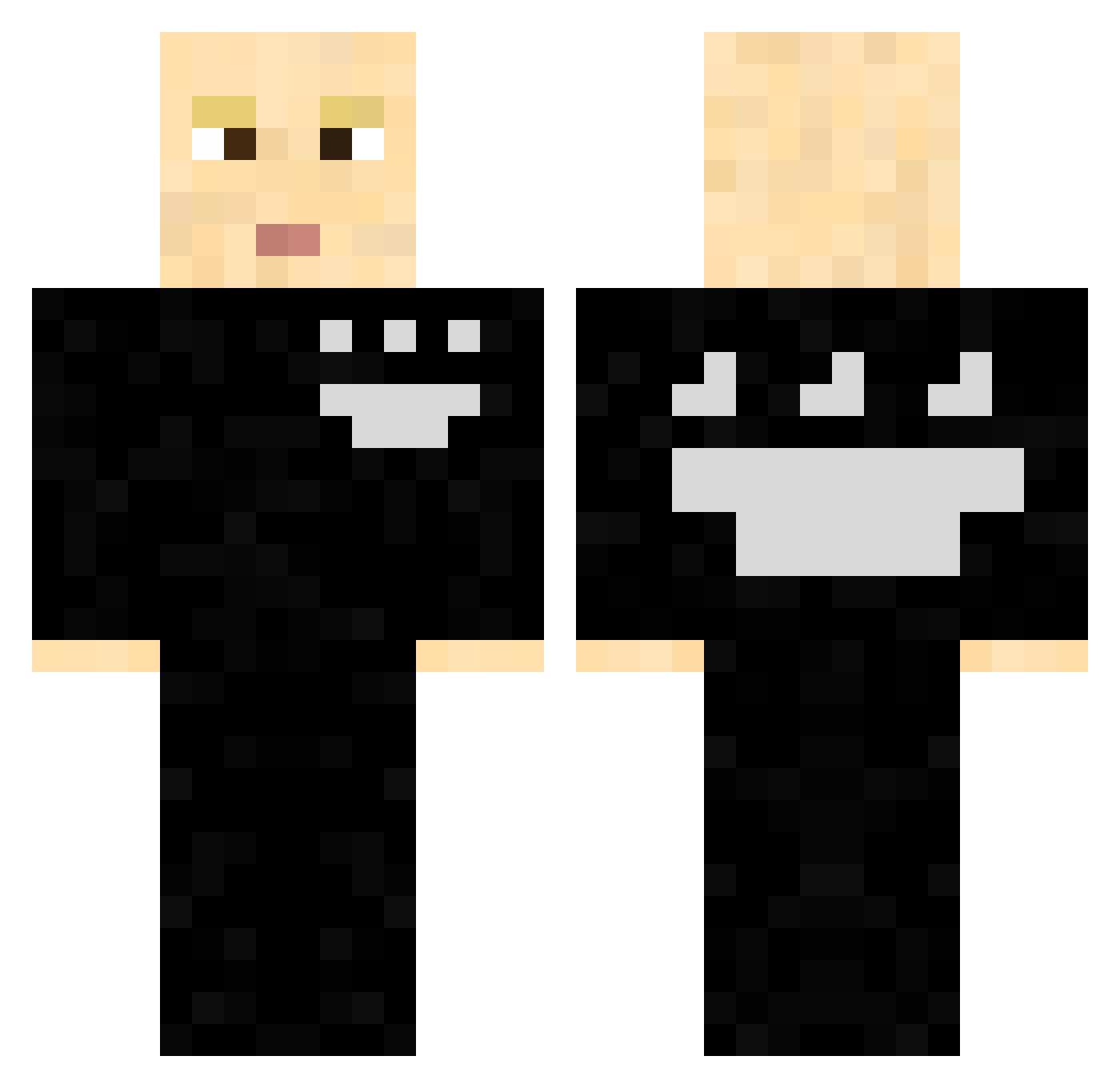 Zypical Minecraft skin, front and back view