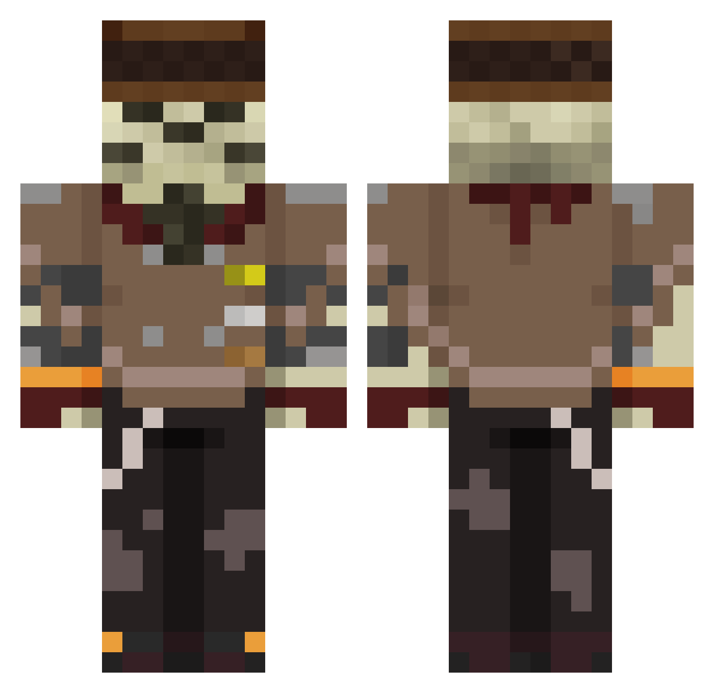 PanCake_Dev Minecraft skin, front and back view