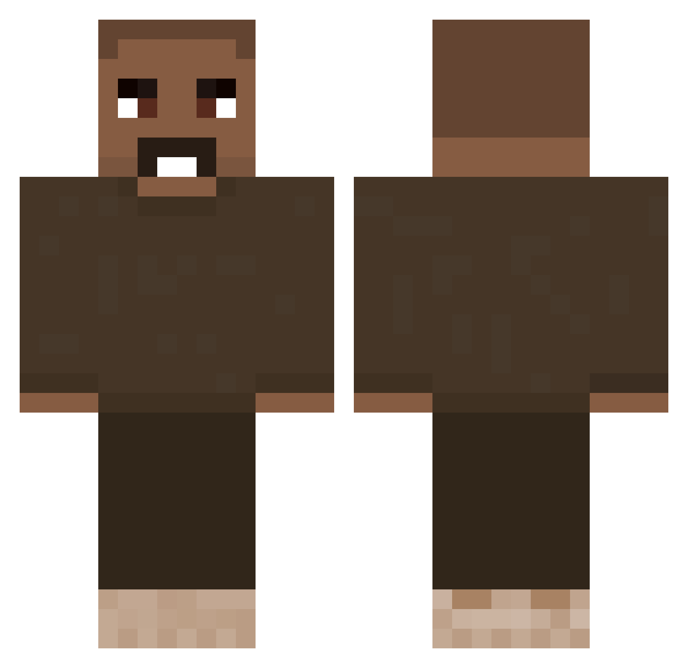 Tfujstarytokox Minecraft skin, front and back view