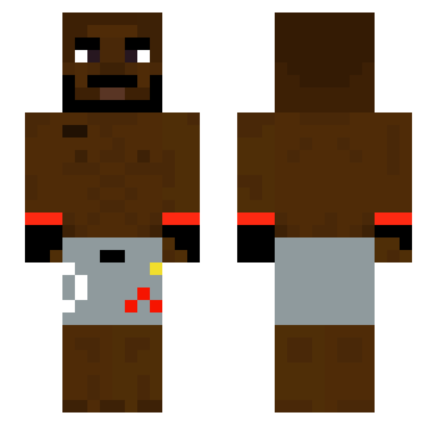 SwabaSkinga Minecraft skin, front and back view