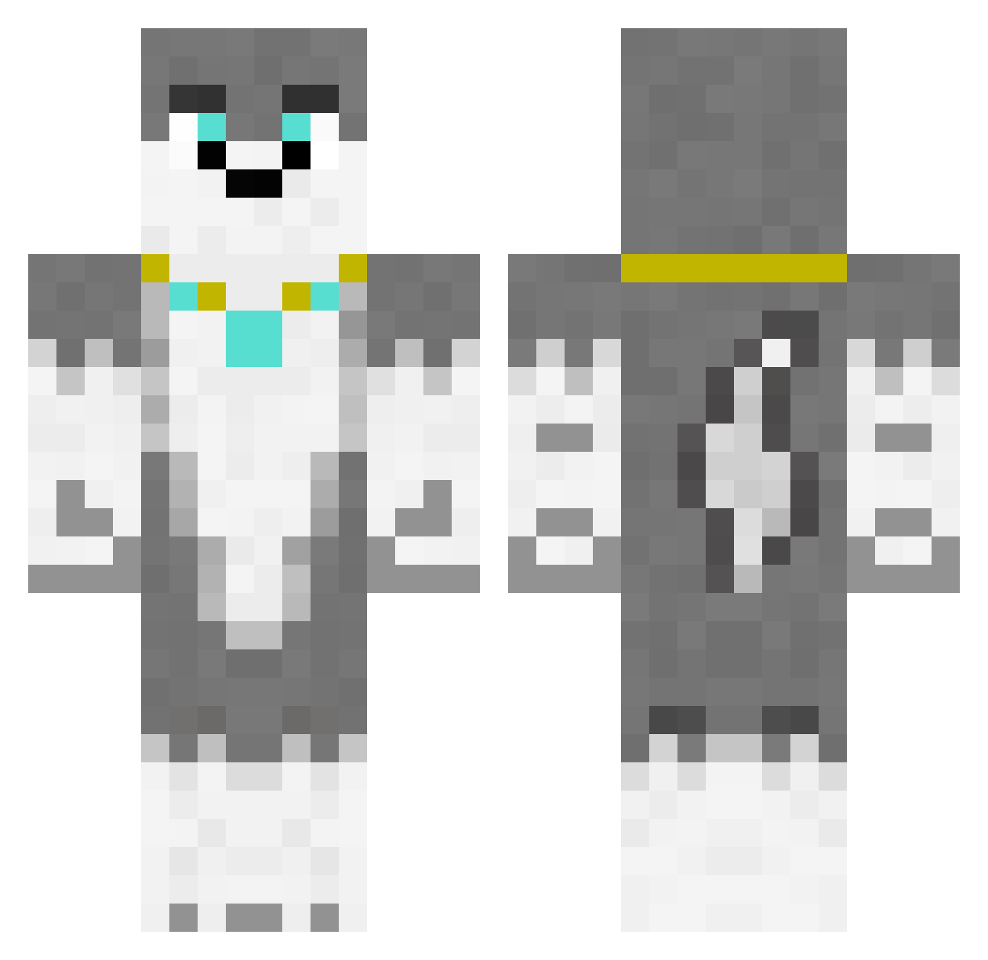 Flocculent Minecraft skin, front and back view
