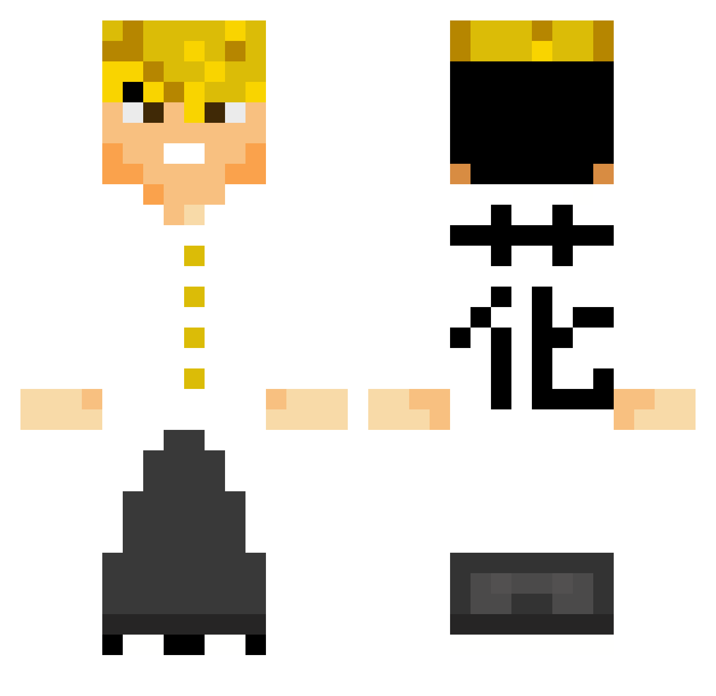 NotHacksJustBald Minecraft skin, front and back view