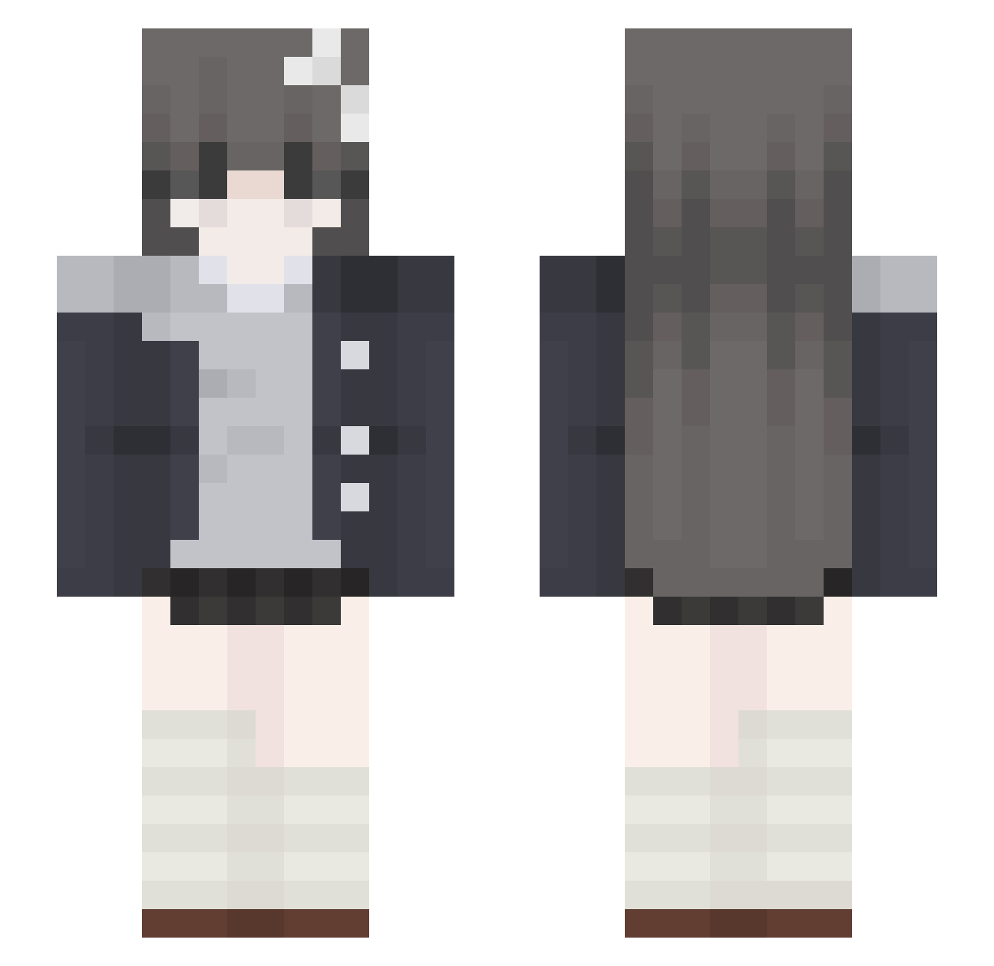 Aomir Minecraft skin, front and back view