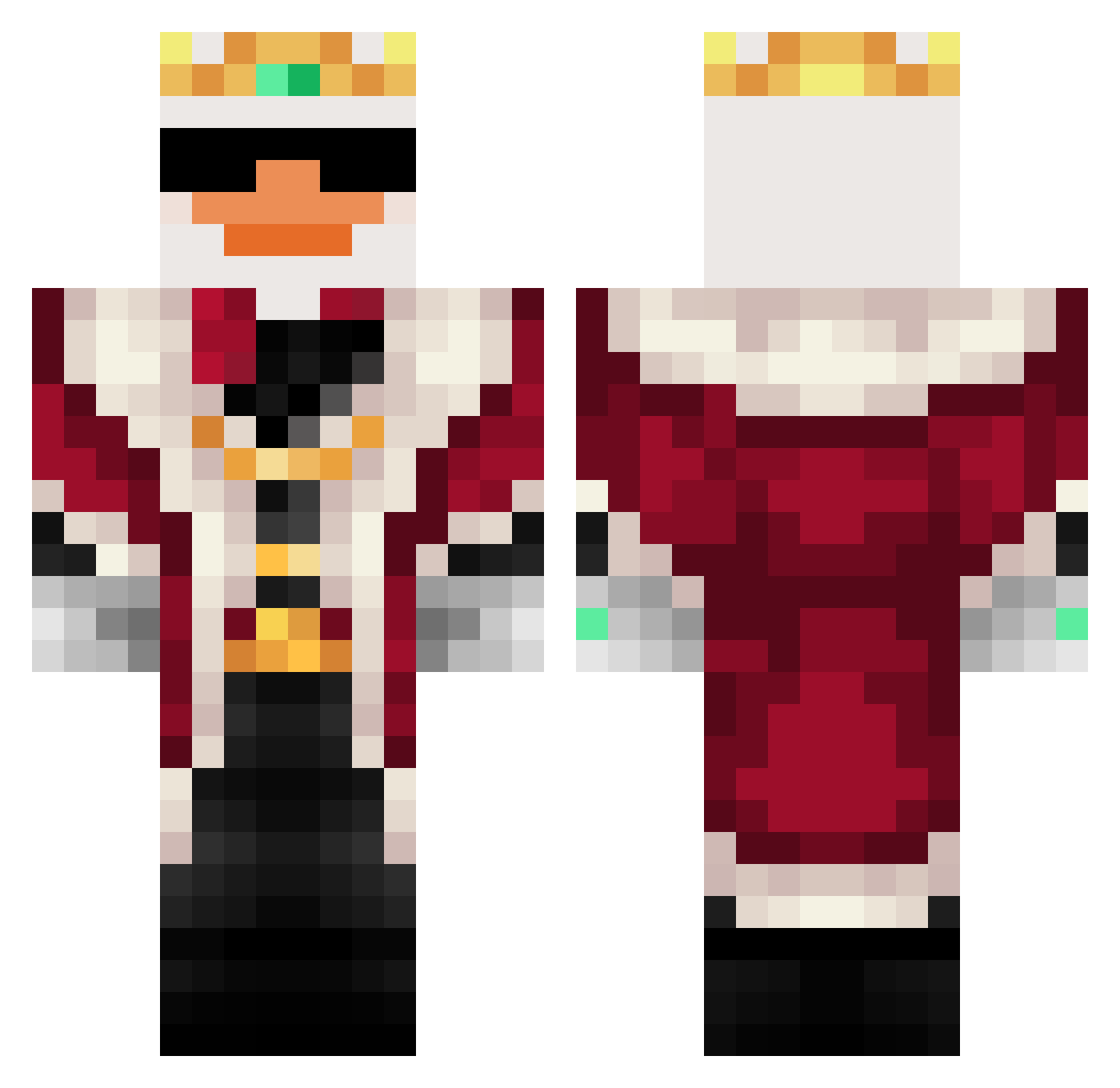 Z_creation Minecraft skin, front and back view