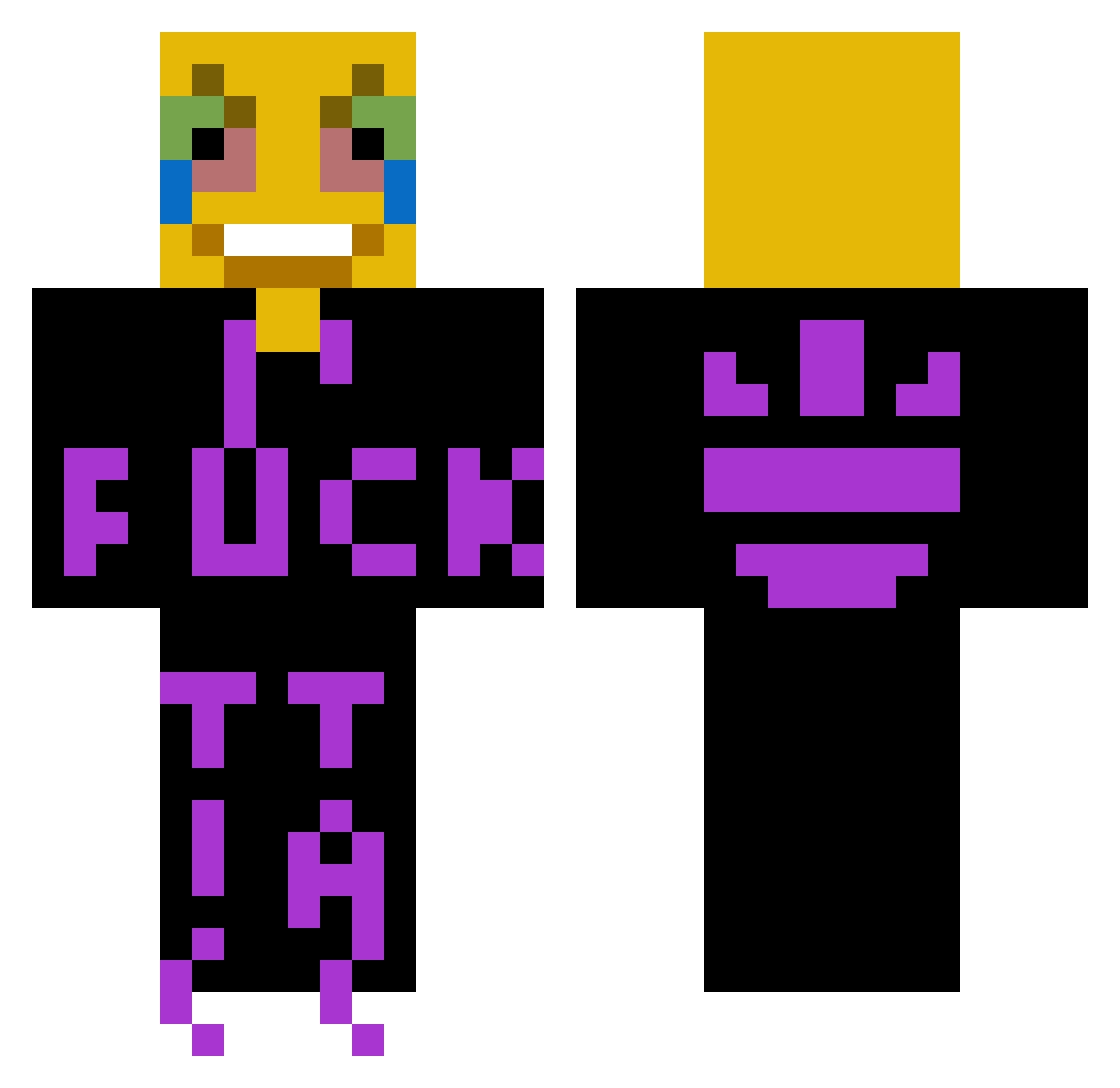 TTAC_619 Minecraft skin, front and back view