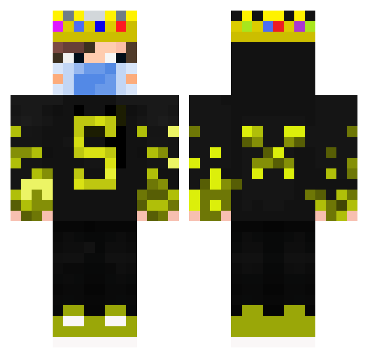 YesSmartyPie Minecraft skin, front and back view