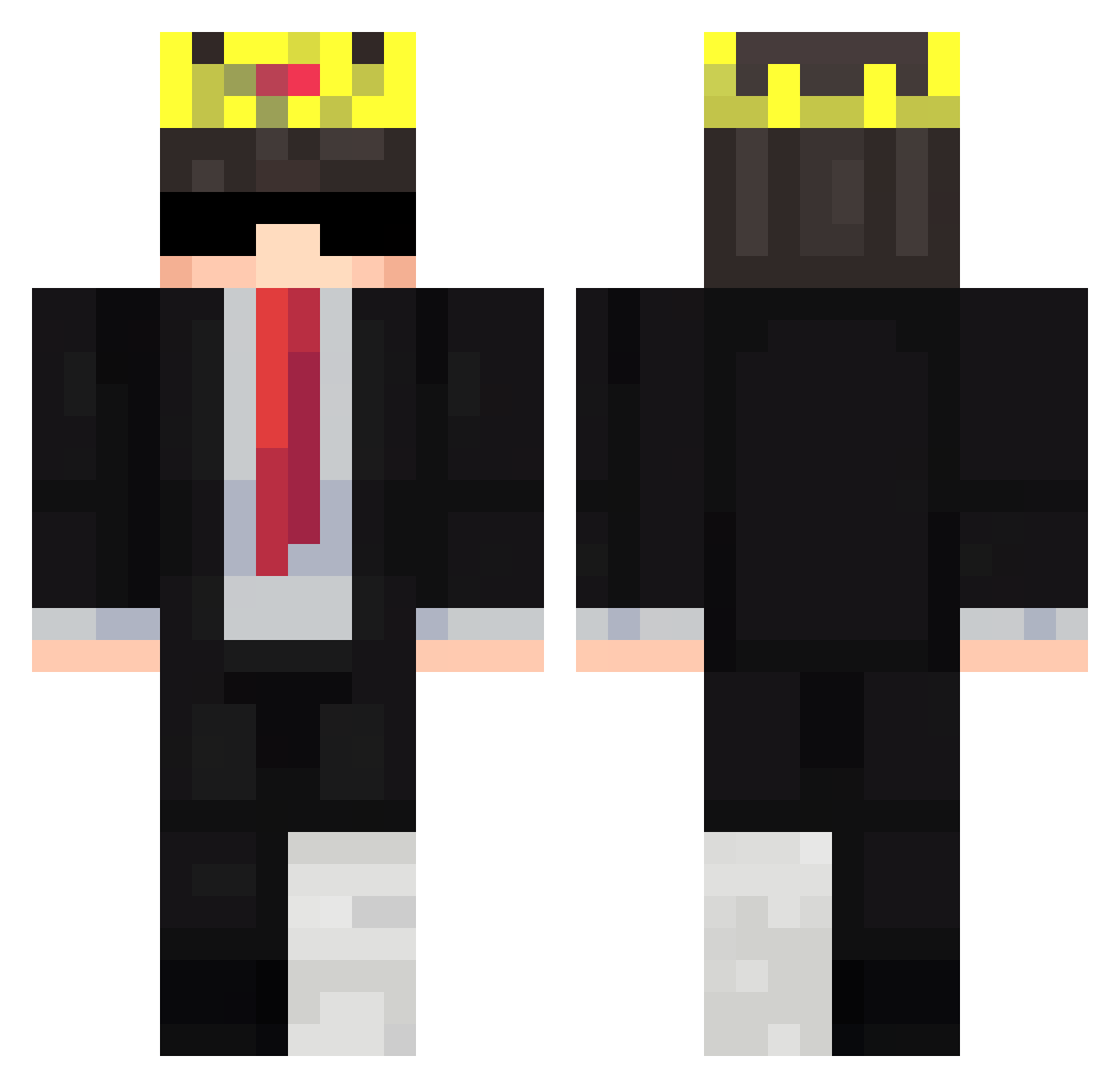 SenpaiSpider Minecraft skin, front and back view