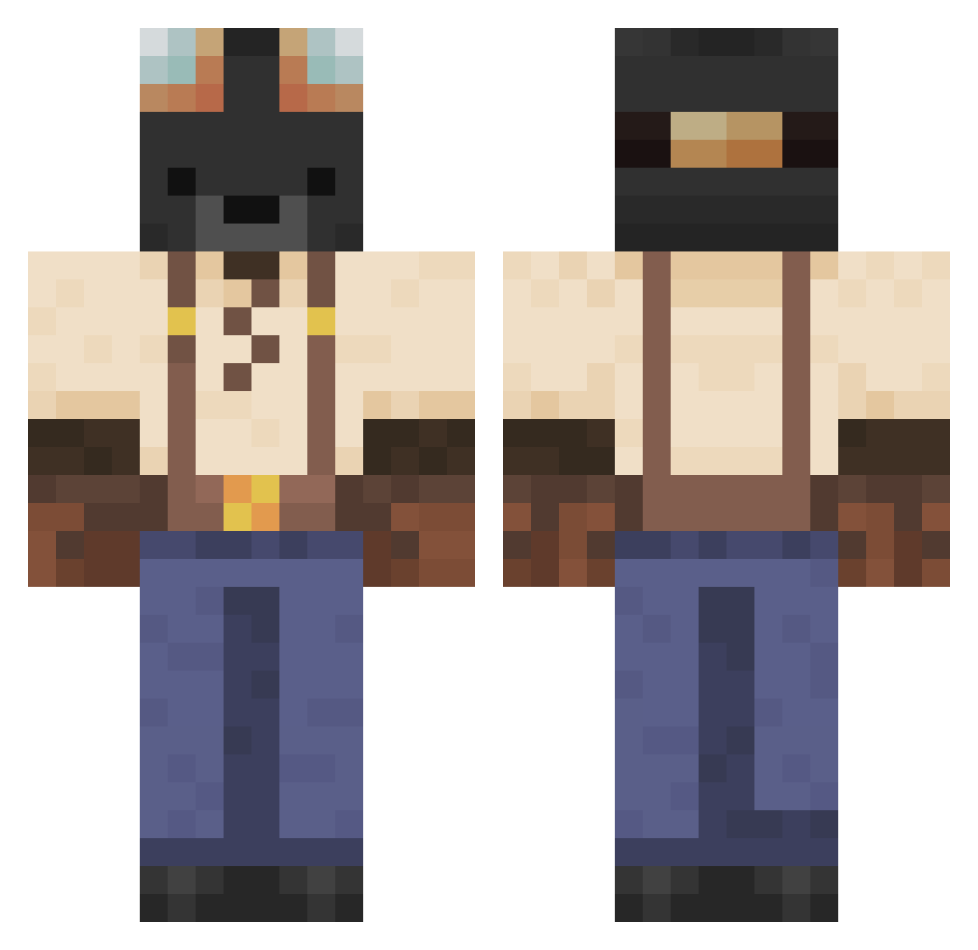 wizjach Minecraft skin, front and back view