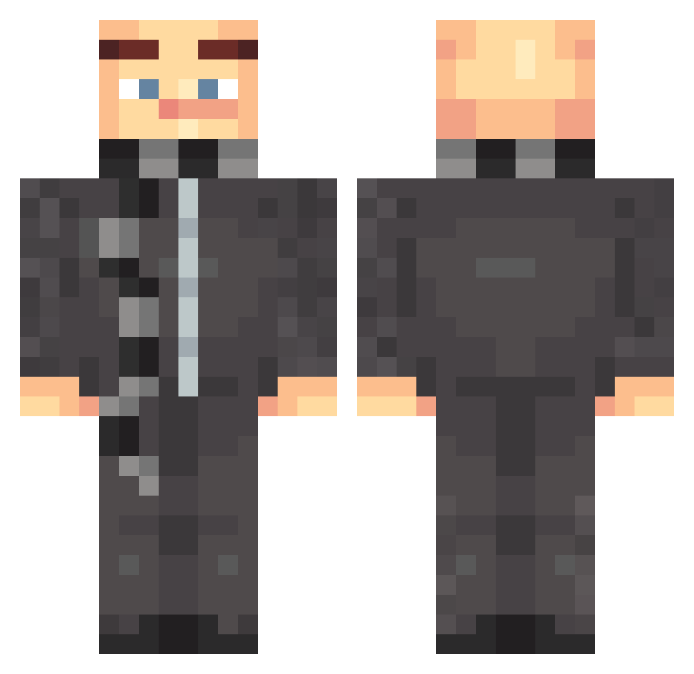 Aglaonema Minecraft skin, front and back view
