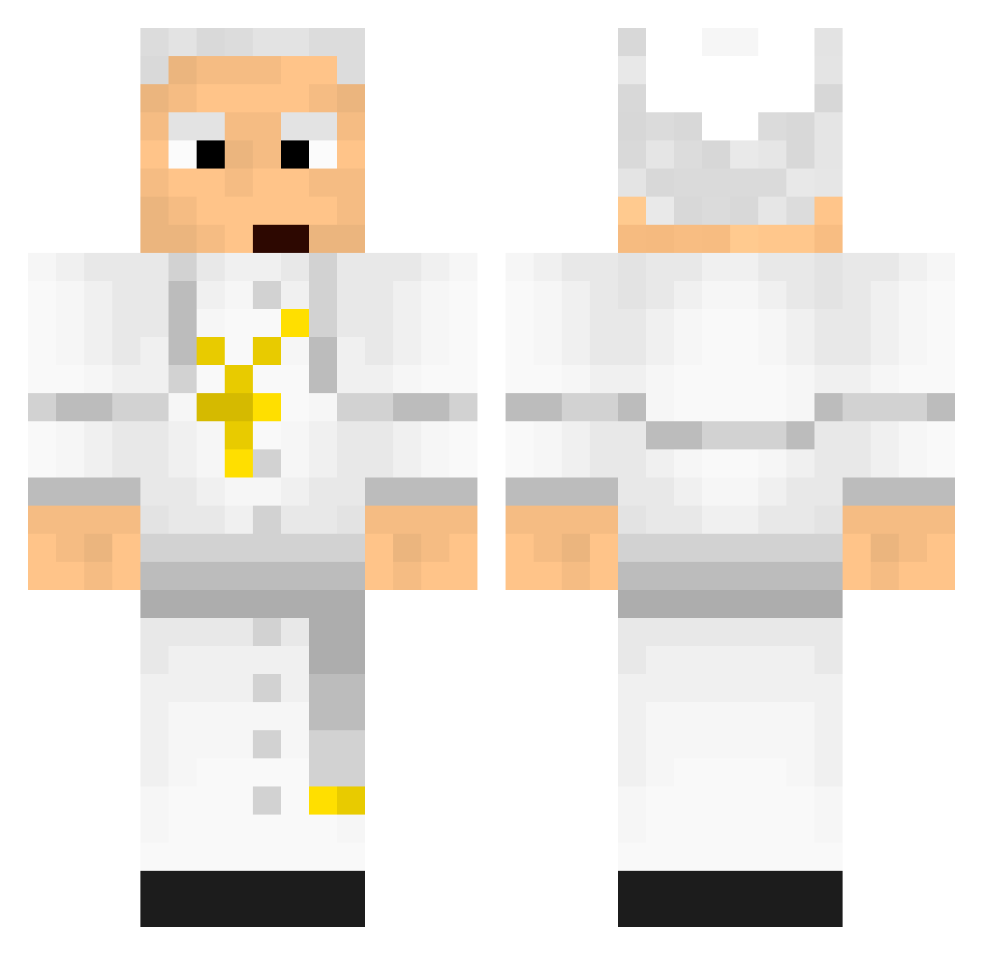 PopeUrbanSecond Minecraft skin, front and back view