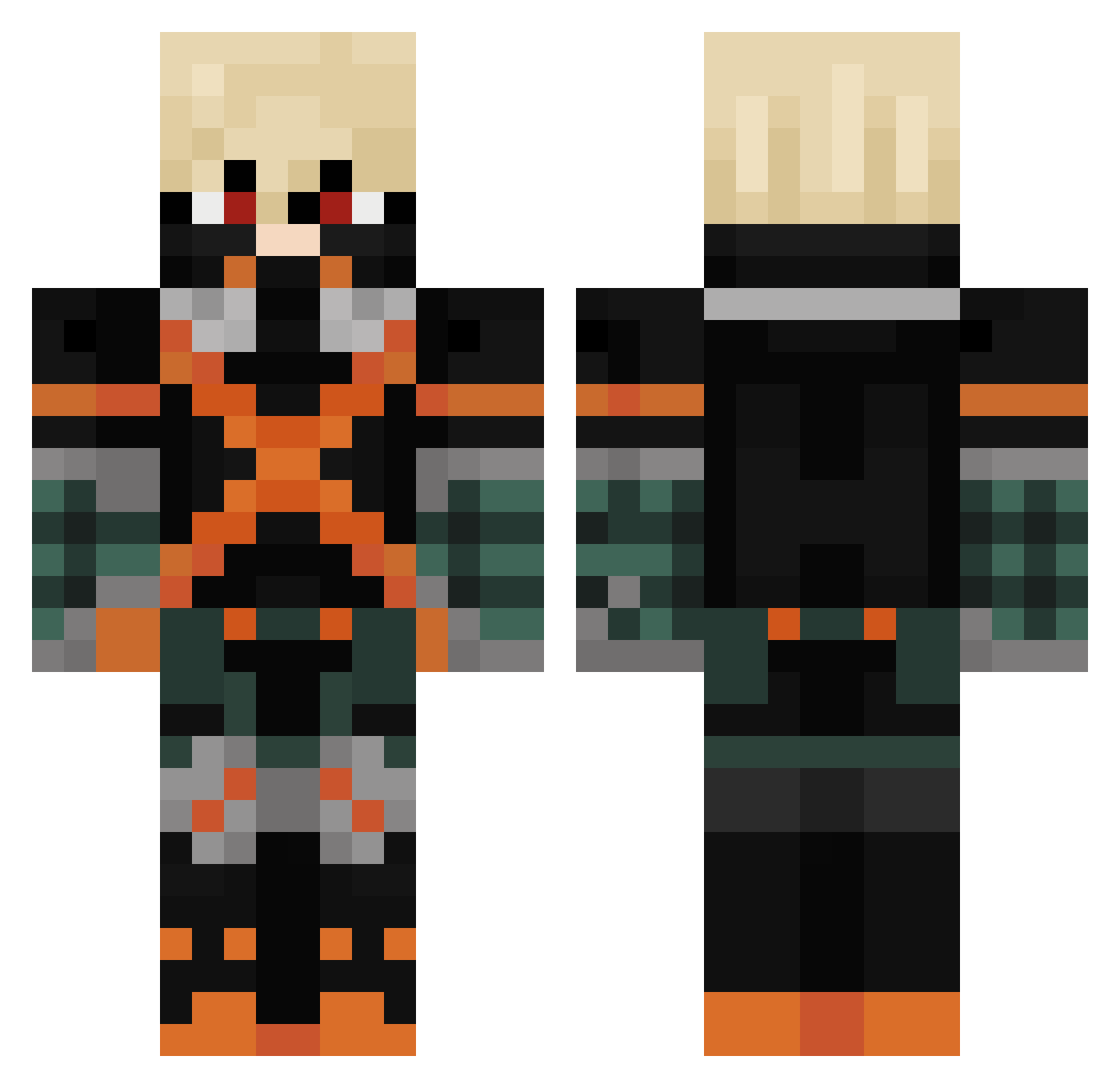 Bakura9 Minecraft skin, front and back view