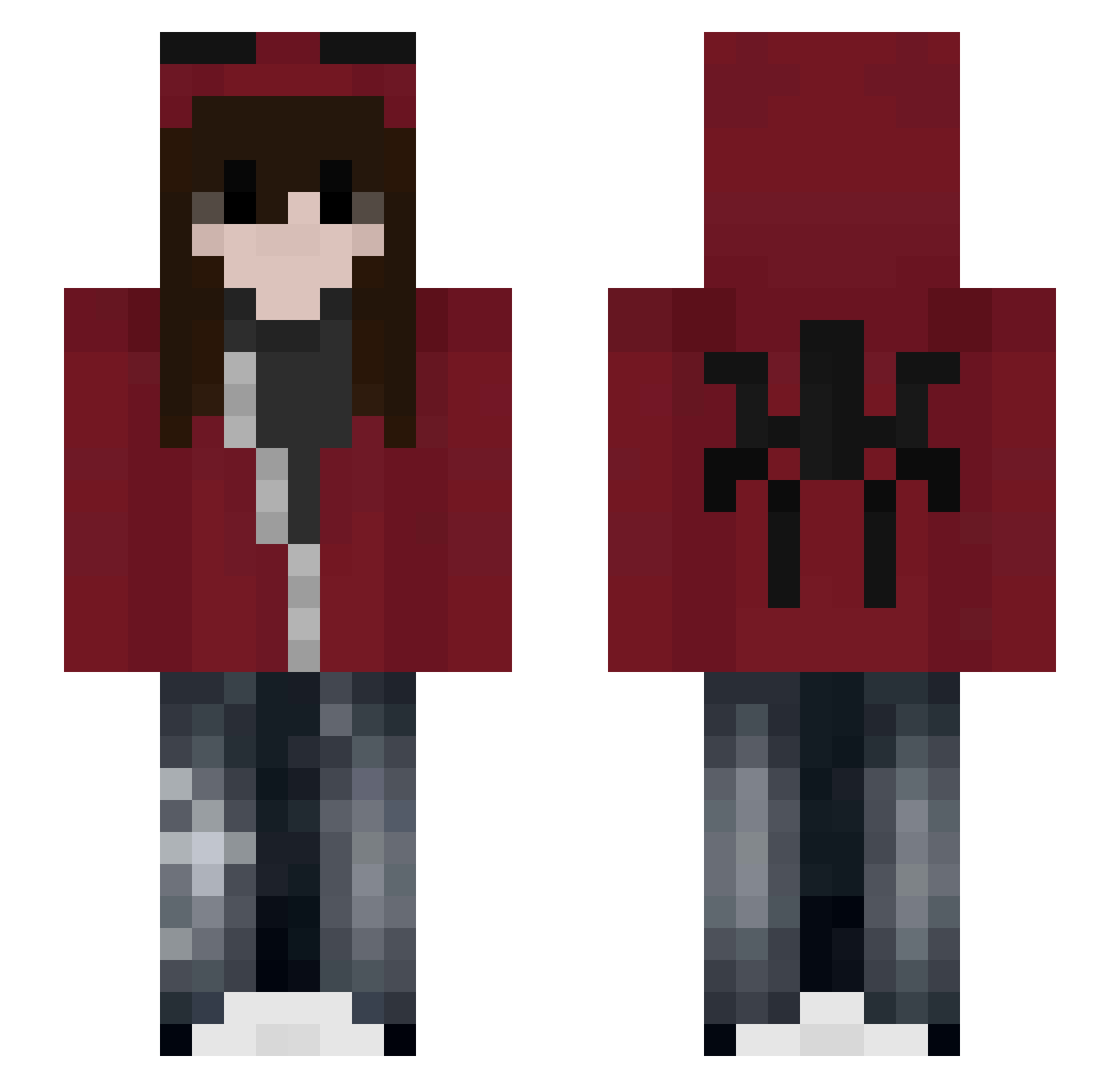 Issonex Minecraft skin, front and back view