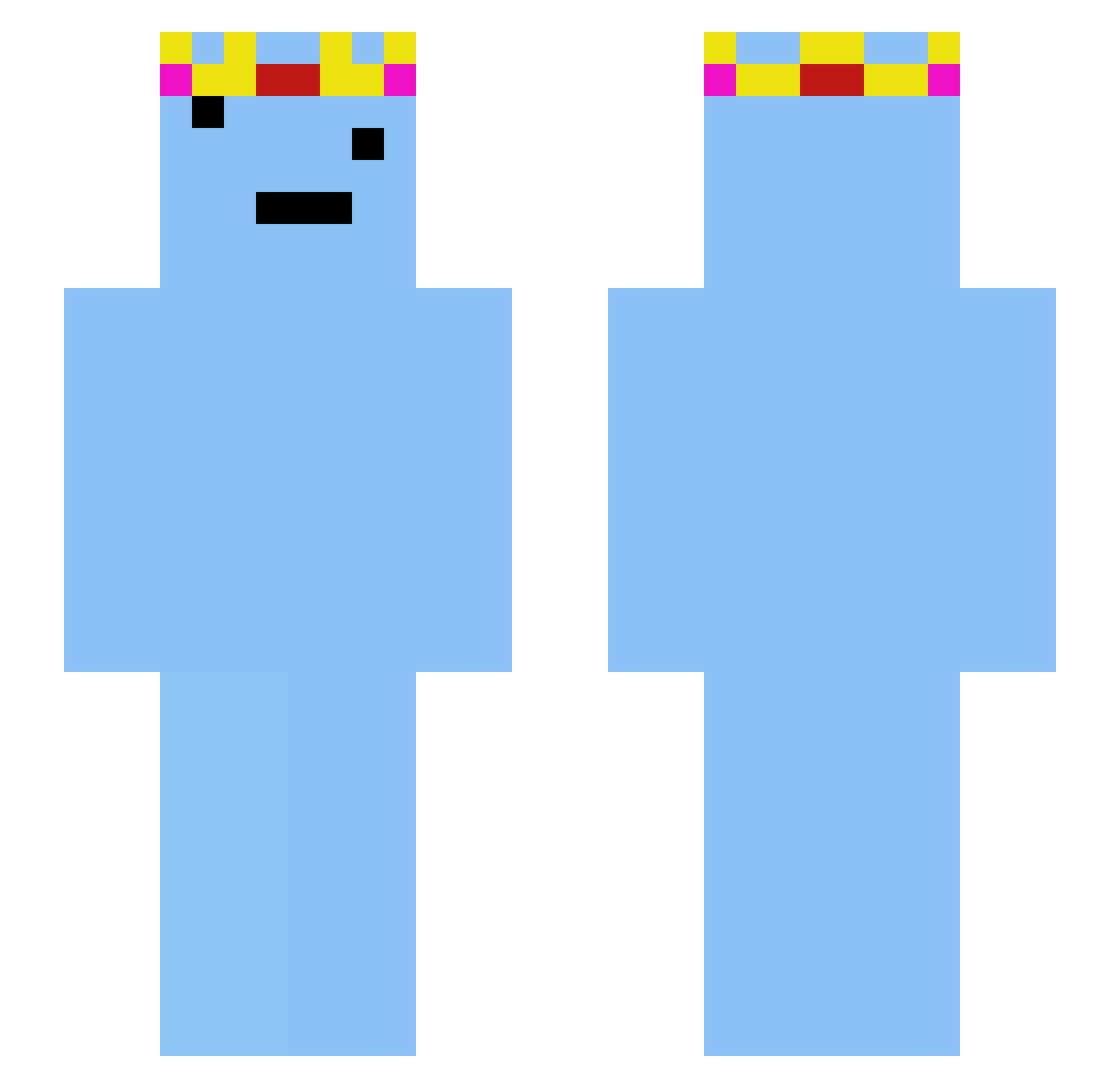 KingOfMute Minecraft skin, front and back view