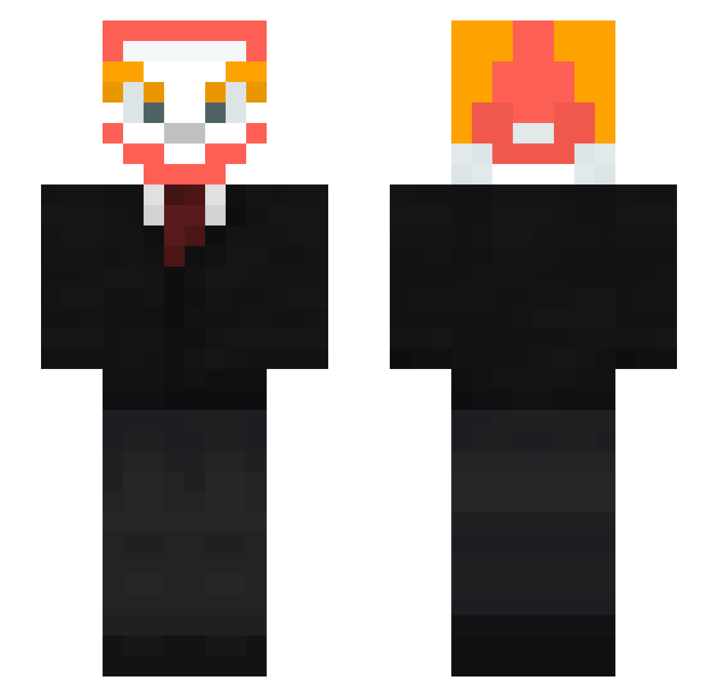 nameinf Minecraft skin, front and back view